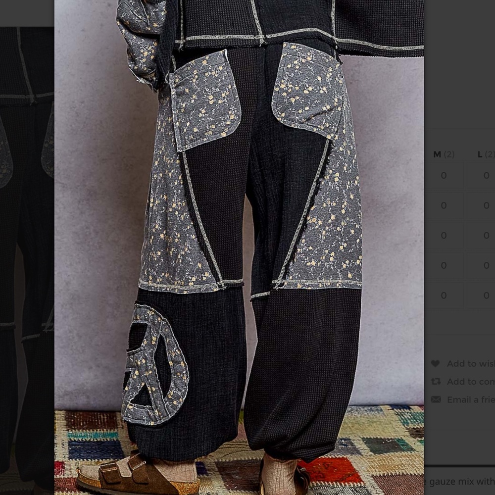 🌼 POL “ Gabby “ POL Relaxed Fit Double Gauze Jogger Pants 69 - Picture 3 of 5